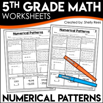 Preview of Number Patterns Worksheets 5th Grade