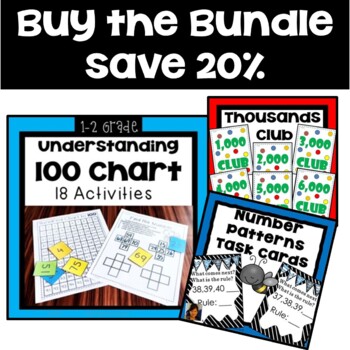 Preview of Hundred Chart Number Patterns and 1000 Club BUNDLE