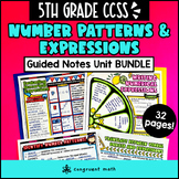 Number Patterns and Expressions Guided Notes w Doodles | 5