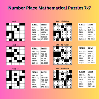 Preview of Number Place Mathematical Puzzles 7x7