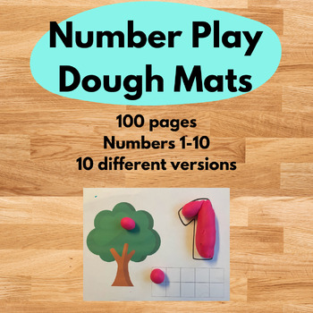 Preview of Number Play Dough Mats, Counting 1-10 Number Recognition, Fine Motor Skills