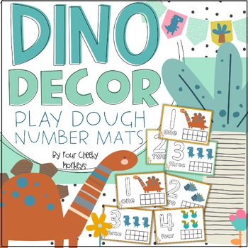 Preview of Number Playdough Mats Fine Motor Activities | Dinosaur Theme Play Doh Activities