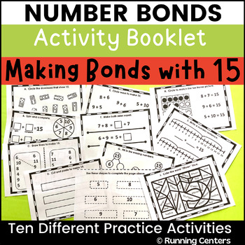 Preview of Number Bonds with 15 Math Workbook - Composing Decomposing Numbers