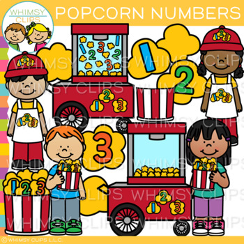 Preview of Popcorn Number Math Clip Art
