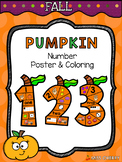 Number Poster & Coloring - Fall/Autumn - Pumpkin Themed