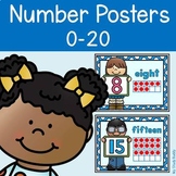 Number Posters 0-20 with Ten Frames (Kindergarten, 1st Grade)