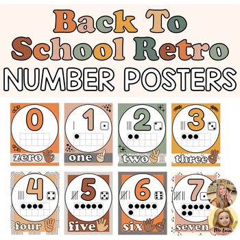 Preview of Number Posters 0-20 - Back To School Retro Decor