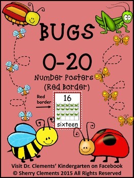 Preview of Bugs Number Posters | Spring | Summer | Ten Frames | Number Words | Class Decor