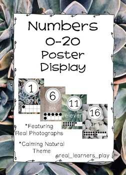 Preview of Number Posters 0-20 'Calming Natural Theme'