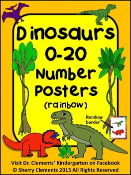 Preview of Dinosaurs Number Posters 0-20 | Classroom Decor | Back to School