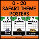 Number Posters 0 - 20 Safari theme