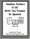 Number Posters 0-20 with Ten Frames in Black Plaid in Engl