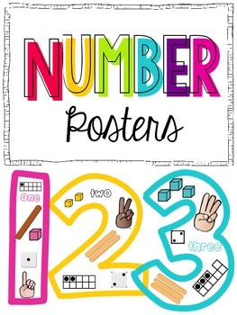 number posters 1 10 black and white and colored versions by megan astor