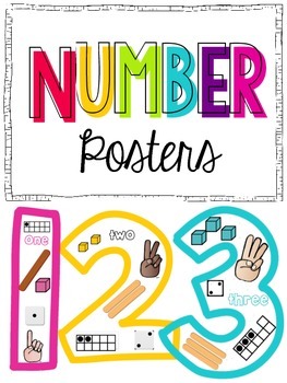 Preview of Number Posters {1-10} Black and white and colored versions