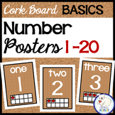 Number Posters 1-20, Cork Board Classroom Decor | Beginnin