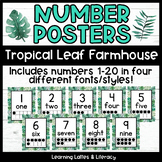 Number Posters 1-20 Botanical Leaves Class Decor | Kinderg