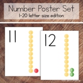 Number Posters 1-20, Montessori Beads