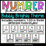 Number Posters 1-20 Neon Brights Classroom Decor | Kinderg