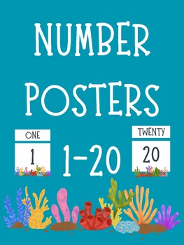 Preview of Ocean Theme Number Posters 1-20