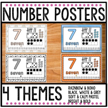printable number posters 1 20 worksheets teachers pay teachers