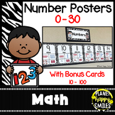Number Posters 1-30 Plus Bonus Cards ~ Zebra