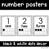 Number Posters 1-20 with Ten Frames With Black & White Spe