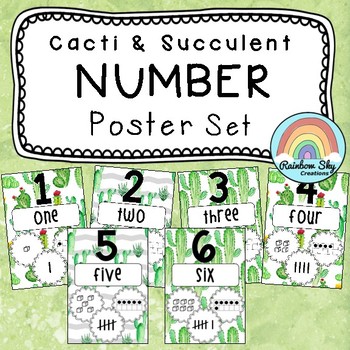 Preview of Number Posters 1-50 {Cactus & Succulent theme}