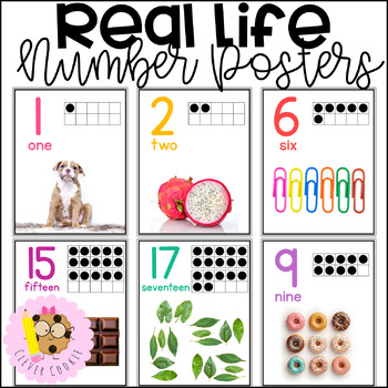 Preview of Number Posters 1 to 20 with Real Life Pictures | Autism Friendly