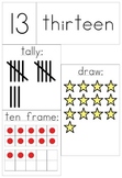 Number Posters 11 - 20, digit, spelling, tally, ten frame, draw
