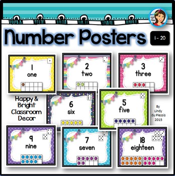 Number Posters by Lindy du Plessis | Teachers Pay Teachers