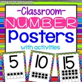 Bright, Rainbow Number Posters (0-20)