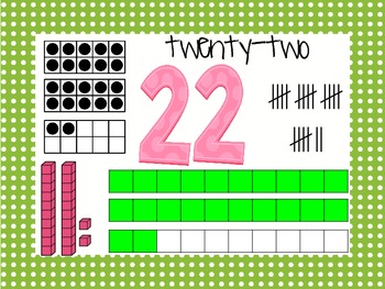 Preview of Number Posters 21-30 - polka dot border