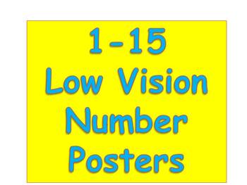 Preview of Number Posters Activity 1-15 Low Vision Freebie