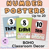 Number Posters Boho Retro Classroom Decor