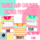 Number Posters Classroom Decor- Bright and Colorful Tens F