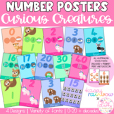 Number Posters | Curious Creatures Classroom Decor