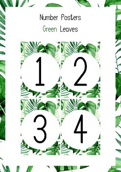 Preview of Number Posters - Green Leaves