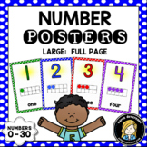 Number Posters w/ ten frames - LARGE - Polka Dot (0-30)