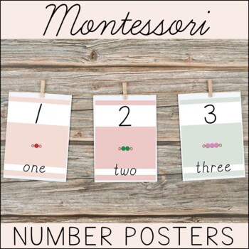 Preview of Number Posters - Montessori Bead Bars - Neutral Classroom Decor