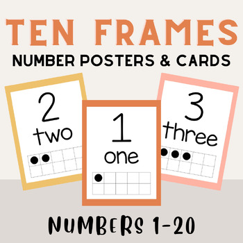 Number Posters / Number Cards with Ten Frames - Numbers 1-20 | TPT