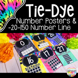 Number Posters & Number Line Tie Dye Retro Classroom Decor
