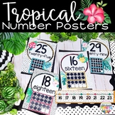 Number Posters & Number Line Tropical Classroom Decor