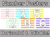 Number Posters- Pastel Rainbow (Landscape/Horizontal)