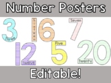 Number Posters- Pastel Rainbow (Vertical/Portrait)