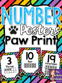 Number Posters Paw Print Theme