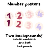 Number Posters- ROSE RAINBOW THEME