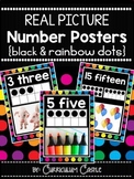 Number Posters 0-20 {Black & Rainbow Dots Theme}