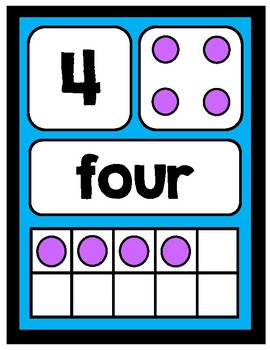 Number Posters Set (0-20) by Clip Art by Carrie Teaching First | TpT