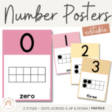 Number Posters | Ten Frame | PASTELS | Muted Rainbow Class