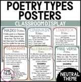 Poetry Posters - Earth Tones Classroom Decor